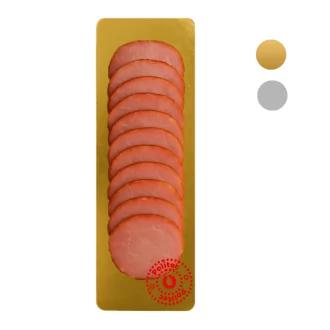 Plaque à saumon dorée et argentée